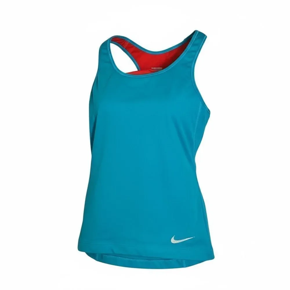 GUC Nike Pro Women's Blue Compression Racer Back  Tank Top Built in Bra - XS